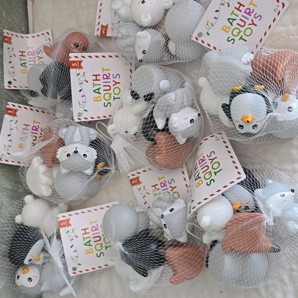 8 Sets 5 Bath Squirt Toys Set, 5 Animals Ages 6+ Stocking Stuffers Bath Fun New - Picture 3 of 6